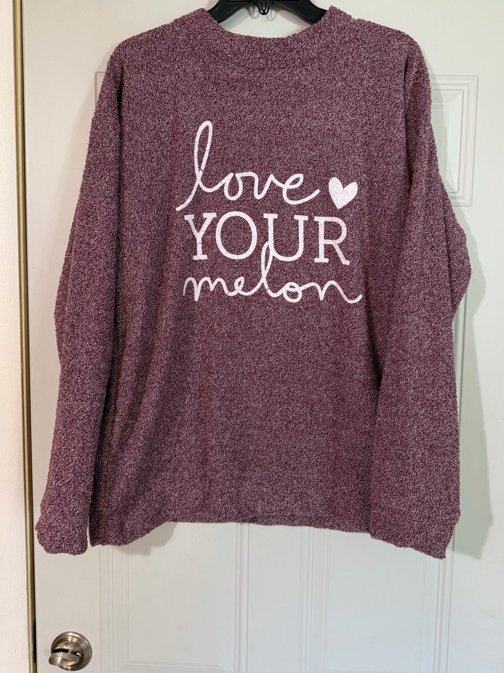 Love Your Melon Wooly Threads Size Large Heather Burgundy Made in USA Cozy